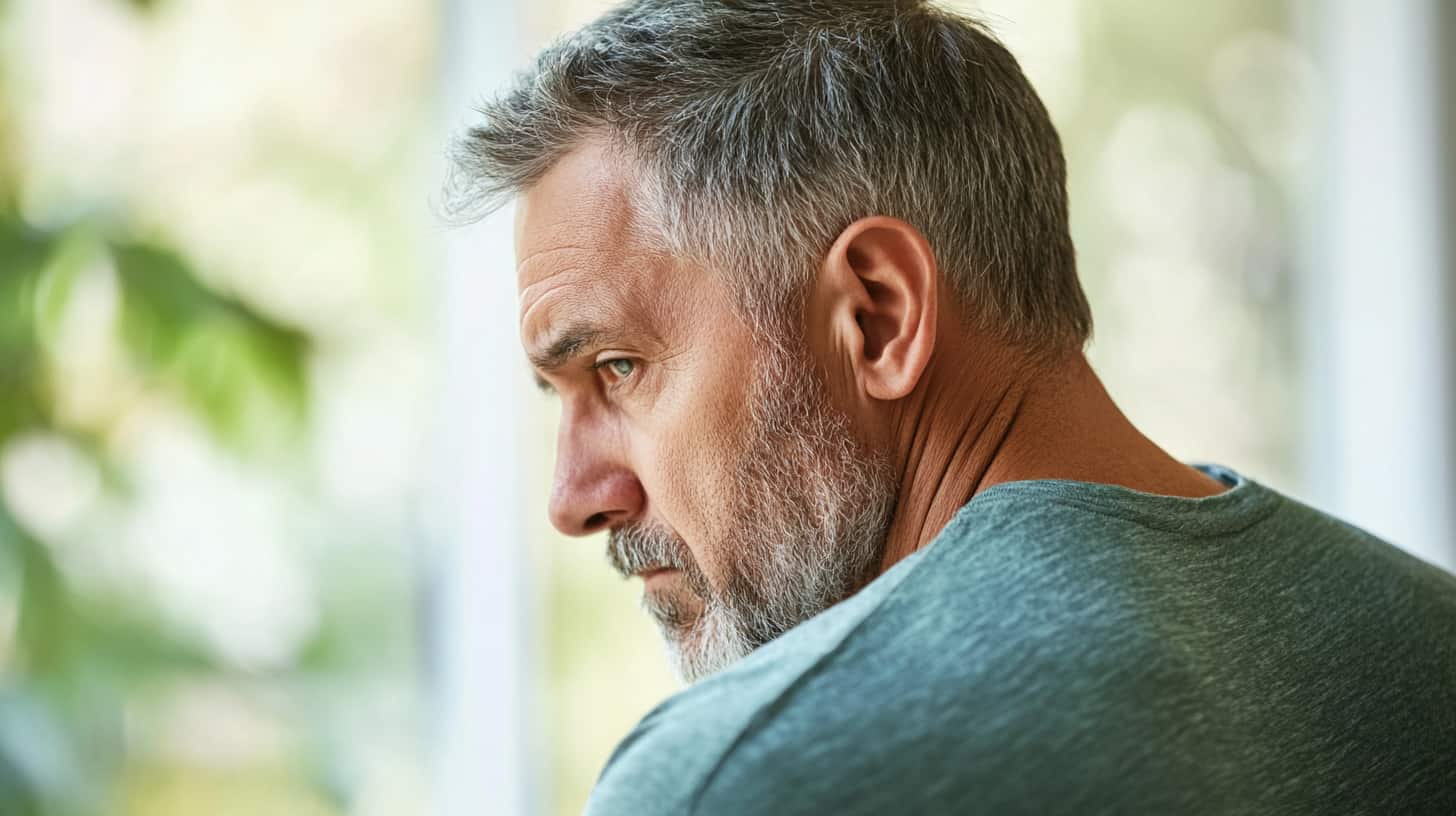 Man looks out a window wondering how he can ease chronic pain.