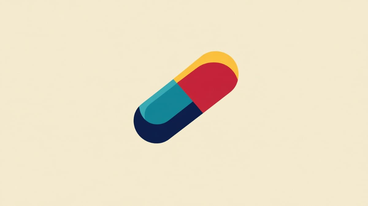 Illustrated image of a capsule to show what a pressed pill may look like.